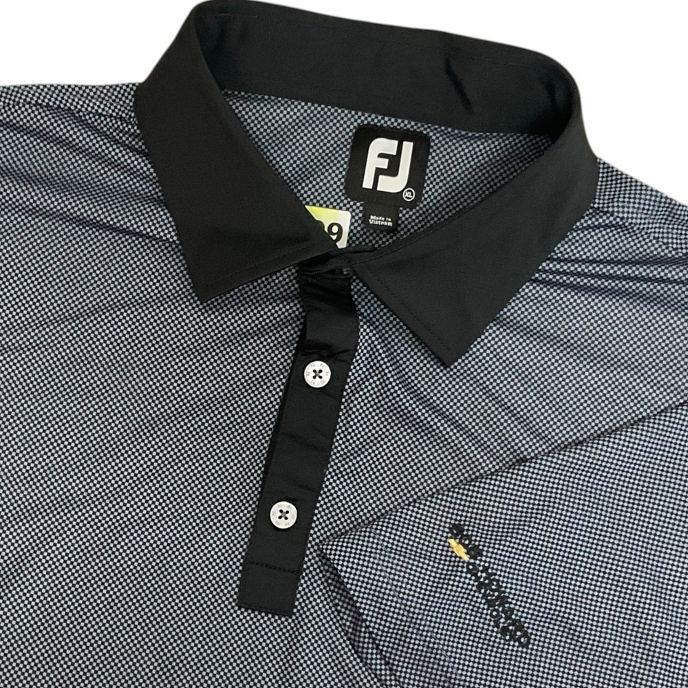 FJ Foot Joy Golf Polo Shirt Mens Size XL Geometric Micro Print Polyester Stretch